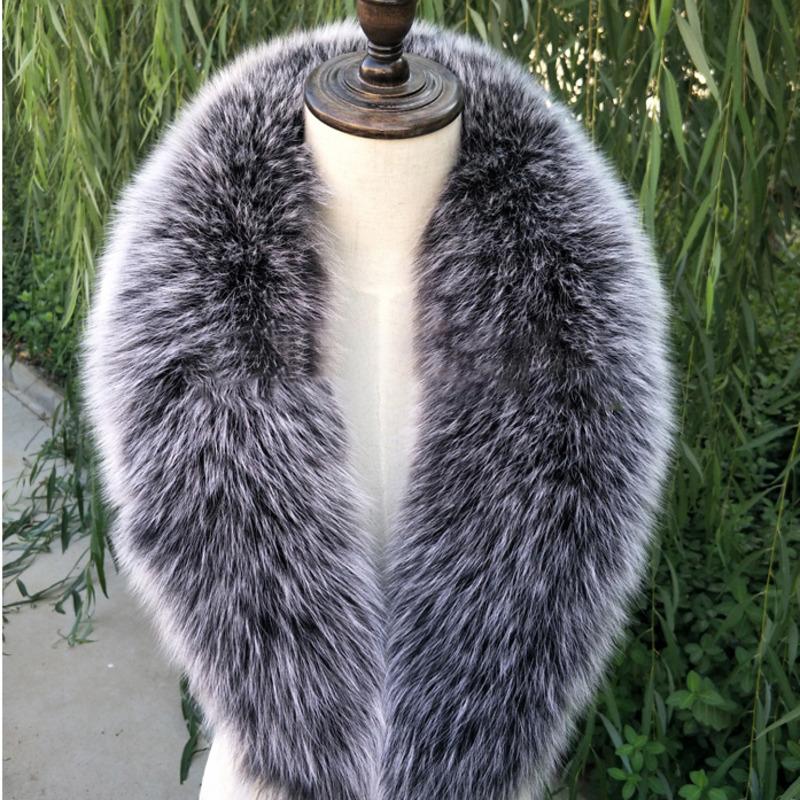 Real Fox Fur Collar Women Winter Natural Fur Scarf Fluffy Fur Shawls For Women Collars Men Coat Large Size Neck Warmer Scarves