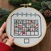 Christmas Advent Calendar Cross Stitch Kit DIY Countdown Embroidery Set with 24 Days Patterns Creative Holiday Gift for Beginners