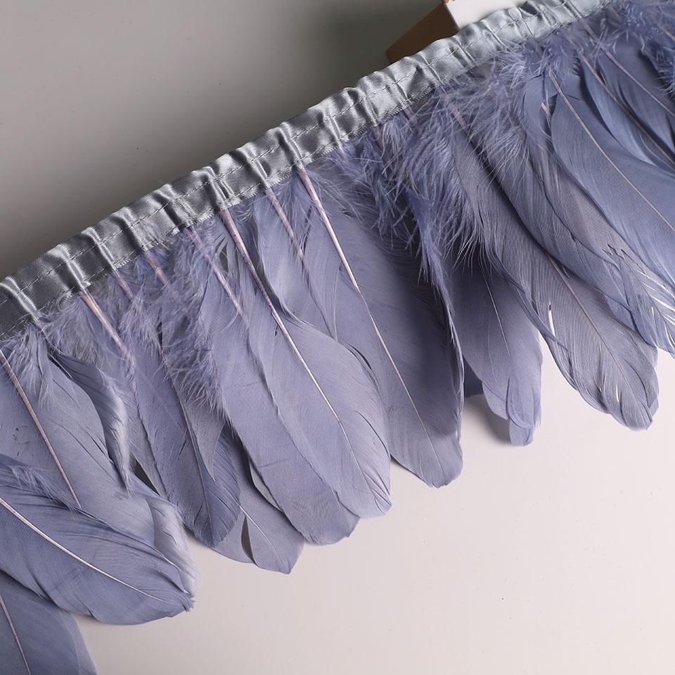 Feather10Meters Goose Feather Fringe Ribbon Handicraft Accessories White Swan Feathers Trims Carnival Plumas Dress Decoration