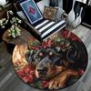 Rottweiler Round Area Rug,Carpet Rug for Living Room Bedroom Sofa Playroom Decor,Non-slip Floor Mat
