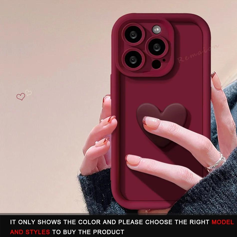 Luxury Heart DIY Case for iPhone X XR XS MAX SE 7 8 Plus 13 14 11 12 15 Pro Max Soft Silicone Camera Protector Phone Back Cover