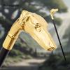 Golden Dog Sausage Dog Head Walking Cane Fashion Decorative Walking Stick Gentleman Elegant Cosplay Cane Knob Crosier 93cm