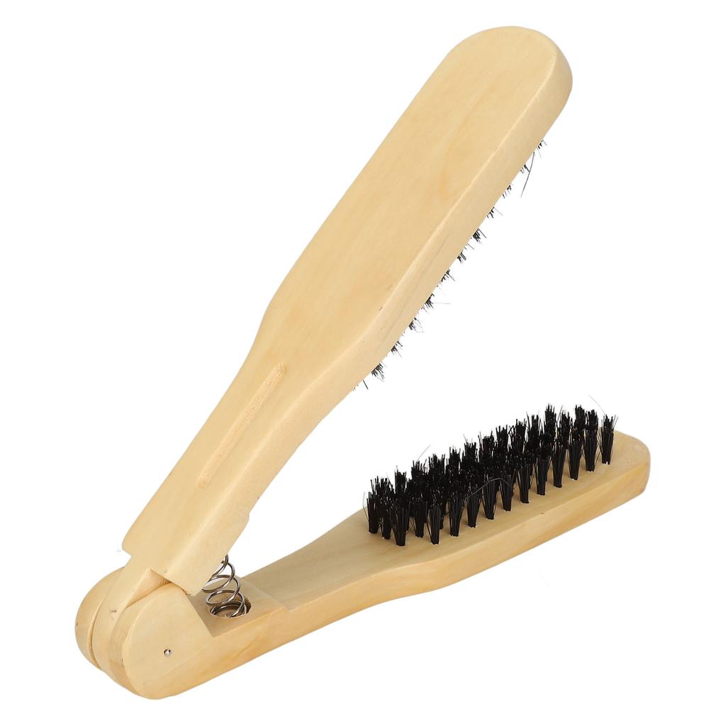 Clamp Hair Brush Straightener High Temperature Resistant Double Sided Wood Hair Straightener Hair
