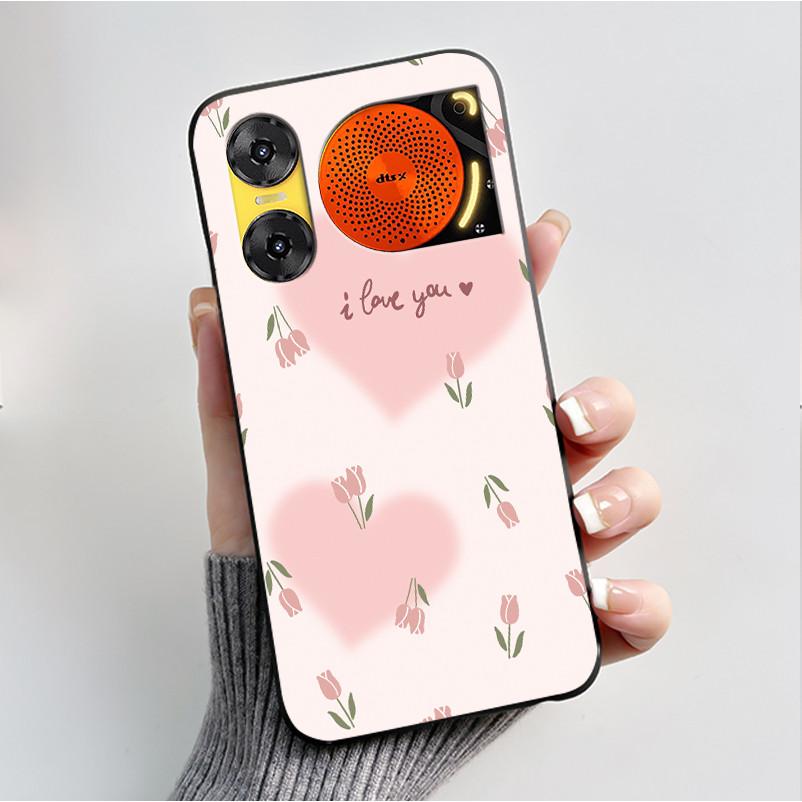 Printing Case For ZTE Nubia Music 2 Music2 Soft Silicone Black Shell For ZTE Nubia Music Z2353 Cover Cute Flower Cartoon Casing