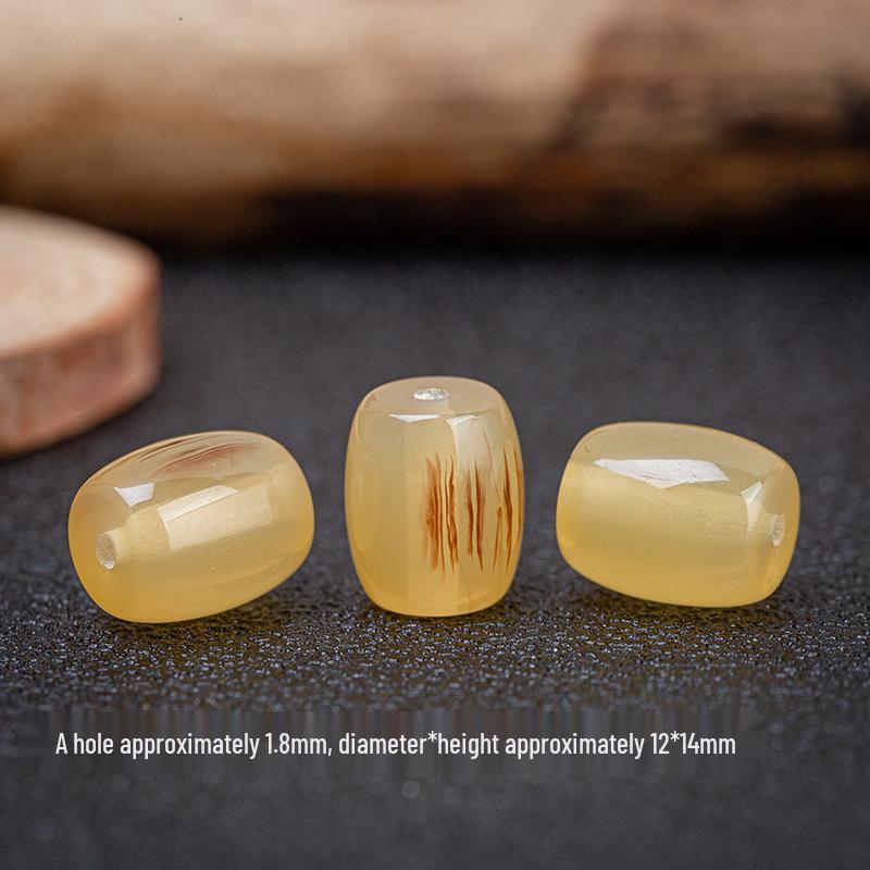 

Белый нефрит Бодхи и бусины из имитации рога антилопы | Янтарные бочкообразные разделительные бусины