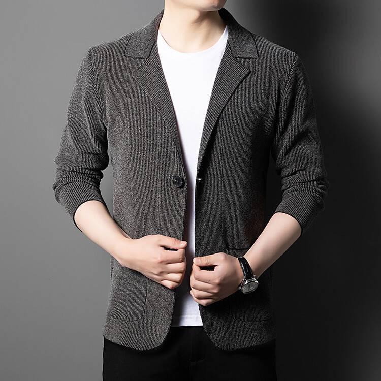 

Casual One-Button Knit Cardigan Blazer in Stock M чёрный