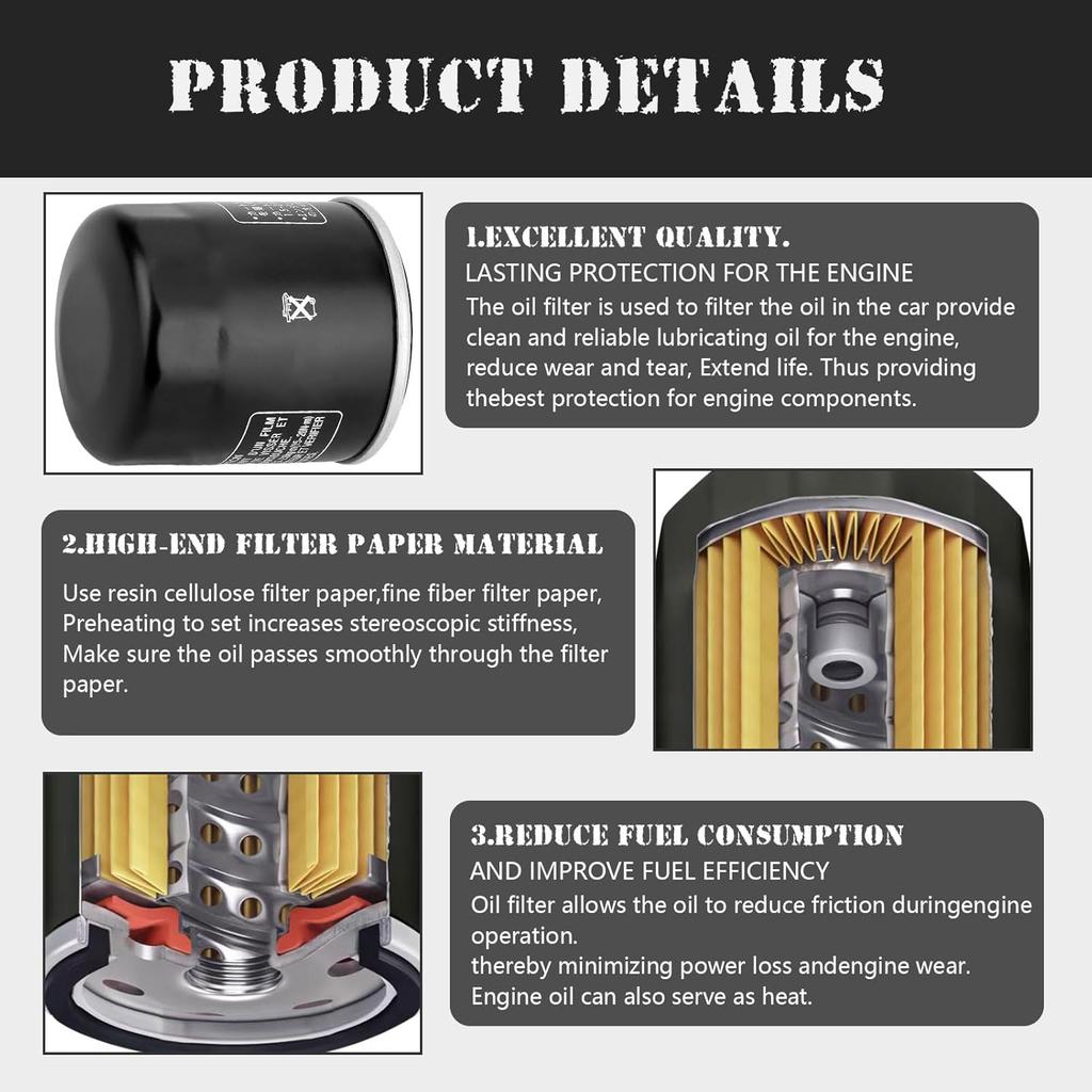 LOCOPOW 2520799 3084963 Oil Filter Part For Polaris Sportsman 500 400 450 335 570 Ranger Trail Boss Trailblazer 330 Scrambler 850 XP 1000 Hawkeye 300