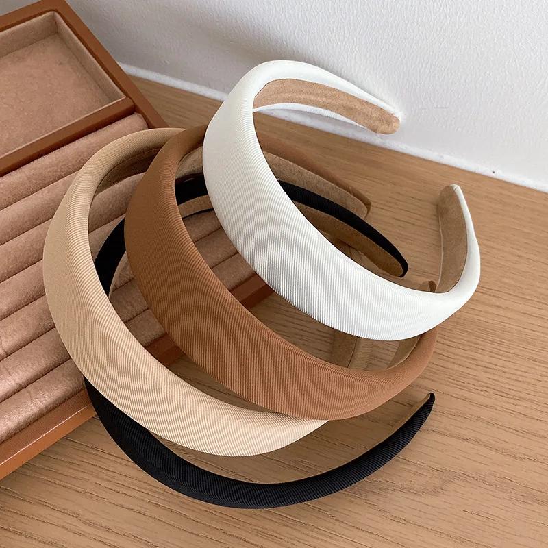 New Sponge Hair Band Soft Fabric Plain Head Bands Women's Fashion Wash Face Thick Headbands for Girls Hair Accessories