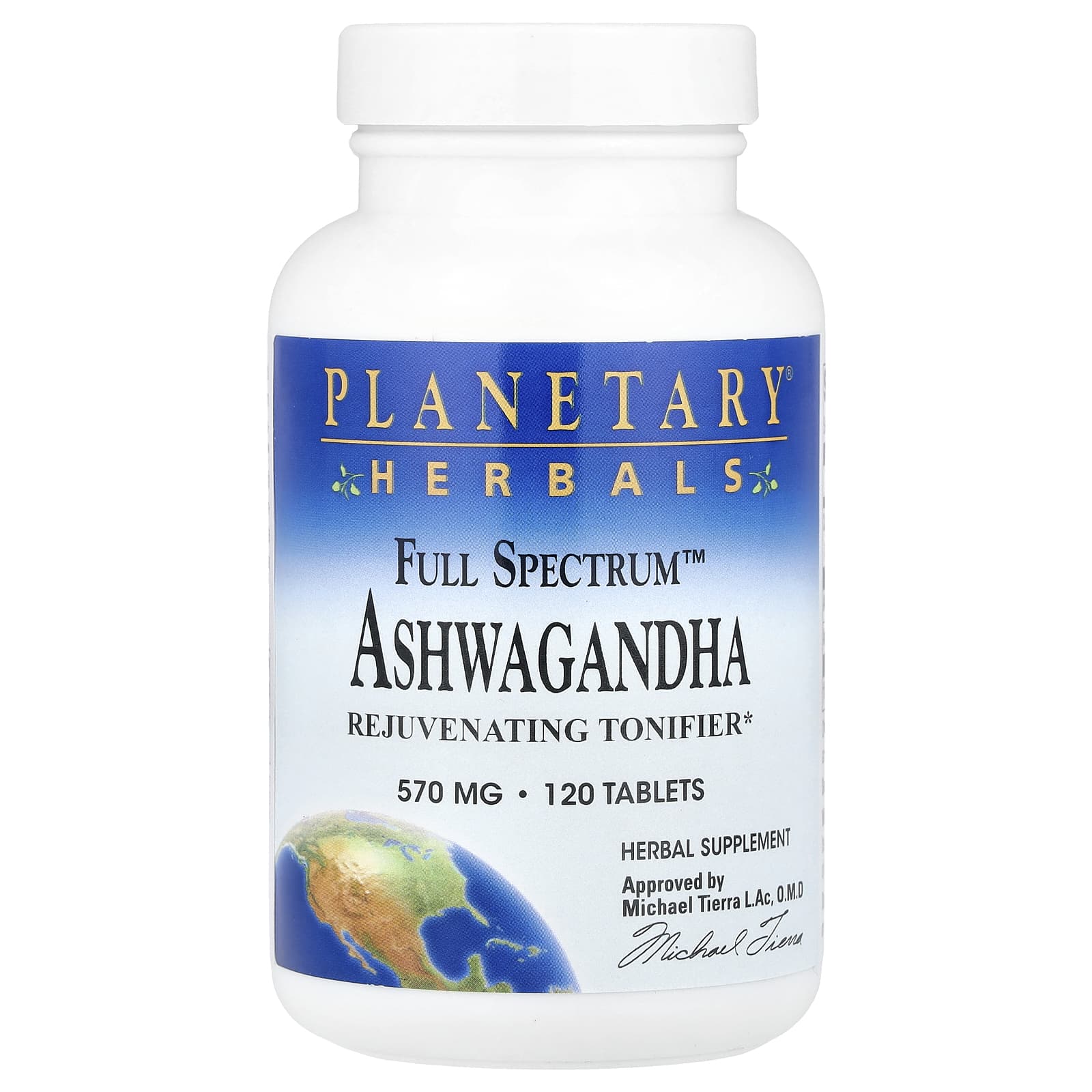

Planetary Herbals, Full Spectrum Ashwagandha, 570mg, 120 tablets