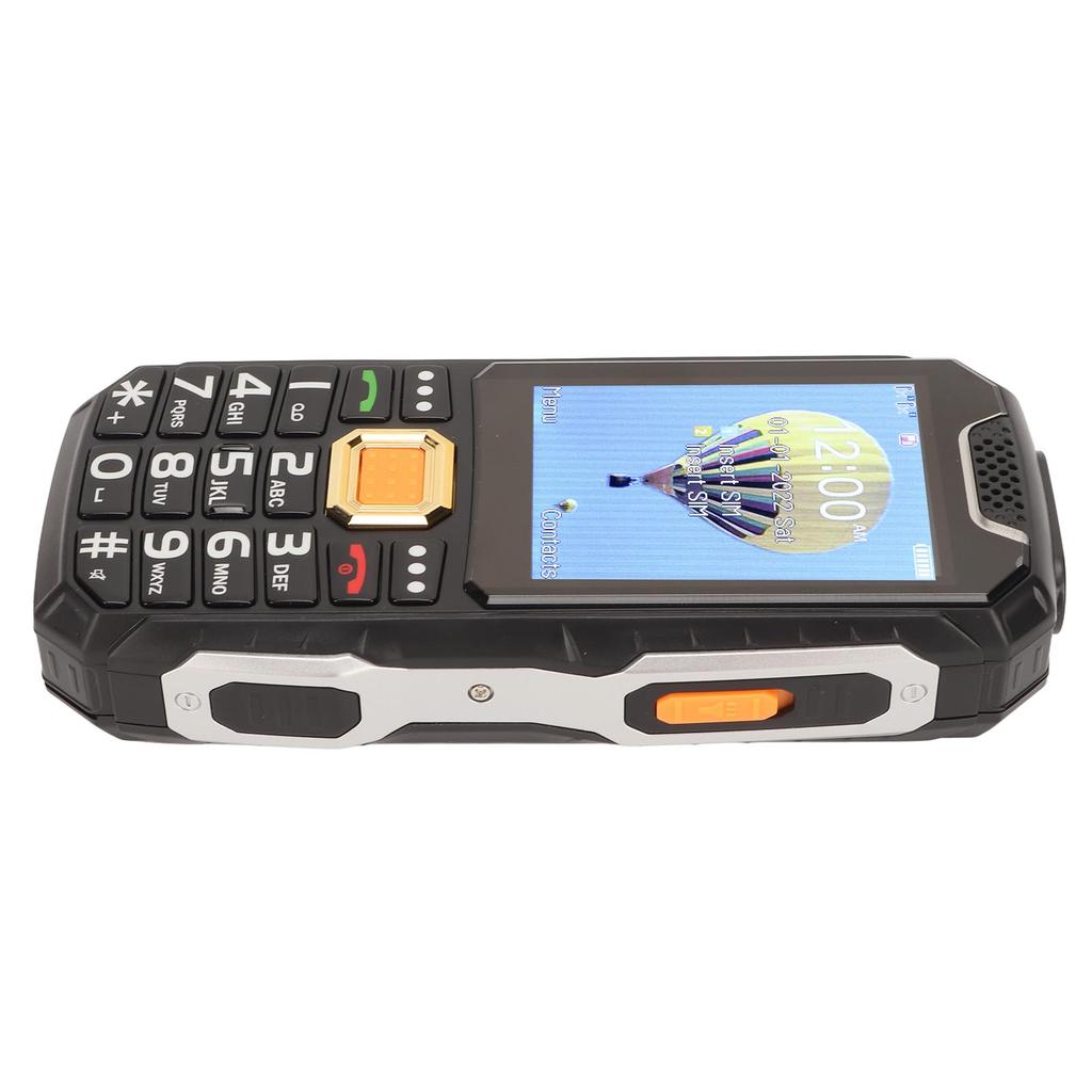 2G Senior Cellphone 2.8in HD Screen 3D Big Button Dual Card Senior Cellphone with Flashlight Black