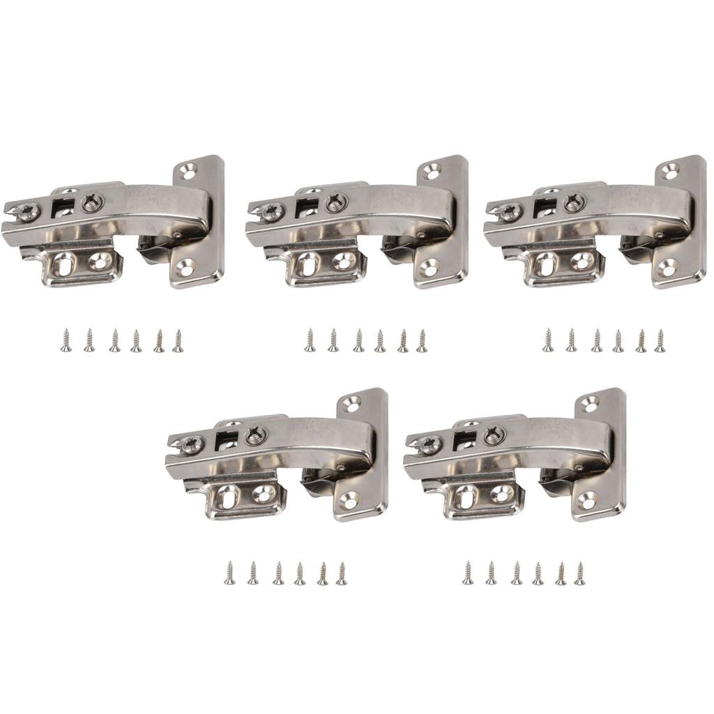 5Pcs Hydraulic Buffer Hinge Reduce Noise Closing Speed Anti Rust Cabinet Door Butt Hinge for Home