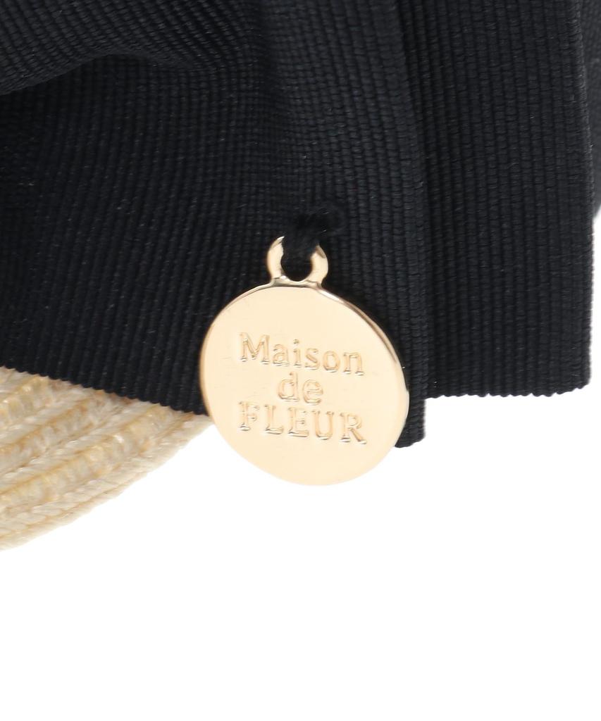 [Maison De Fleur] Cap Grosgrain Ribbon Newsboy Cap for Women, Black