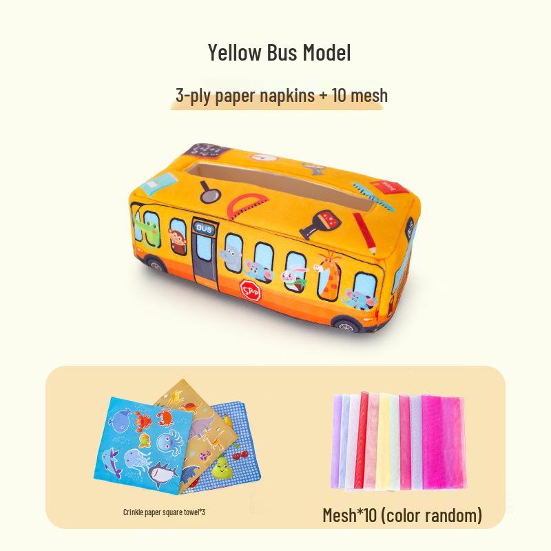 Infant Tear-Proof Tissue Box Toy for Finger Exercise and Simulation Learning