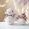 Round Hat Christmas Snowman Ornaments Knitted Snowman Statue Cute Xmas Decoration  Festivals