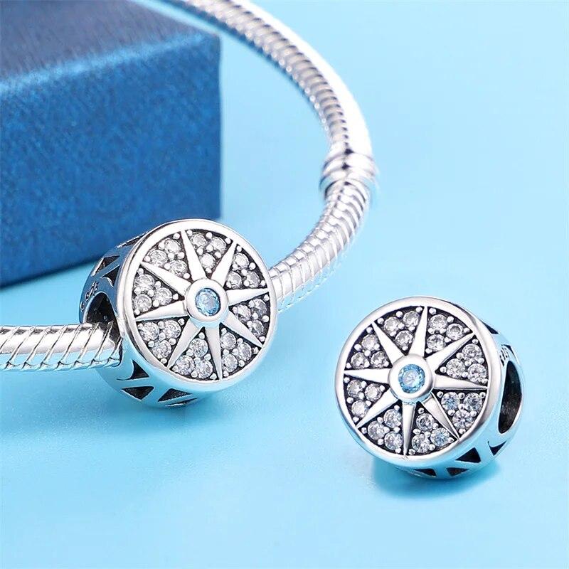 100 %925 Sterling Silver Blue Dreamcatcher Owl Planet Starry Sky Beads Fit Bangle Diy Jewelry Making