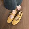 Flat single shoes women's soft-soled ballet shoes round-toed suede Mary Jane women's shoes