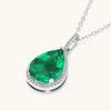 Silvere Glam Water Drop Emerald Pendant, A High-end Design For Girls, S925 Pure Silver Plated With K Gold Pendant