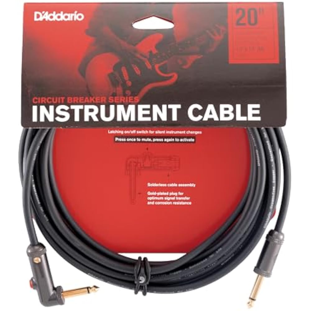 D'Addario Daddario Shield Cable (Guitar Shield) Custom Series Circuit Breaker Cable with Latching...