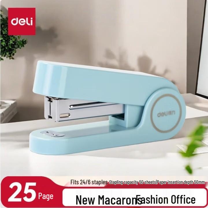 Standard White Office Stapler - Multifunctional Manual Stapler for Students and Professionals