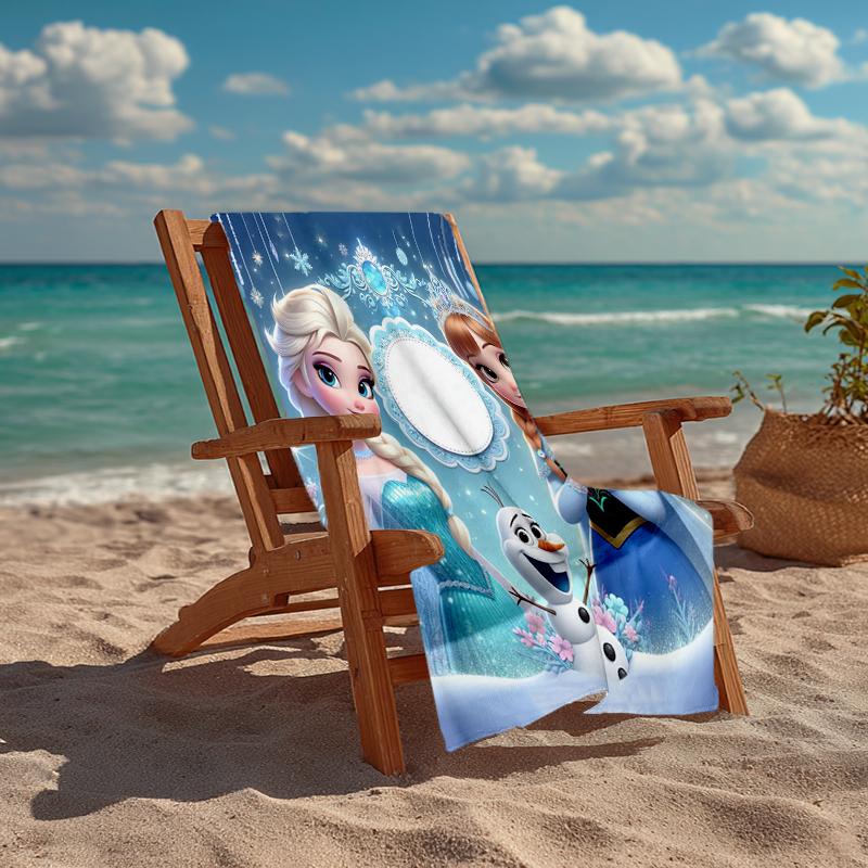 Ultra-Soft Beach Towel with Elsa Theme,Ideal for Pool - Camping, Diving - Perfect Travel Essential, Vibrant Beach Towel.