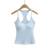 Women's Slim-Fit Racerback Tank with Removable Bra Pads - Low-Cut U-Neck Camisole for Spring/Summer 2026.