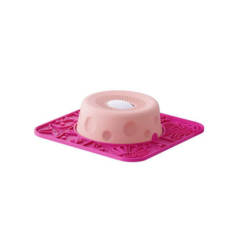 New Design Silicone Dog Slow Feeder Liquid Treats Bowl with Lick Ball Interactive Large Capacity Non-Slip Pet Feeding Bowl Mat