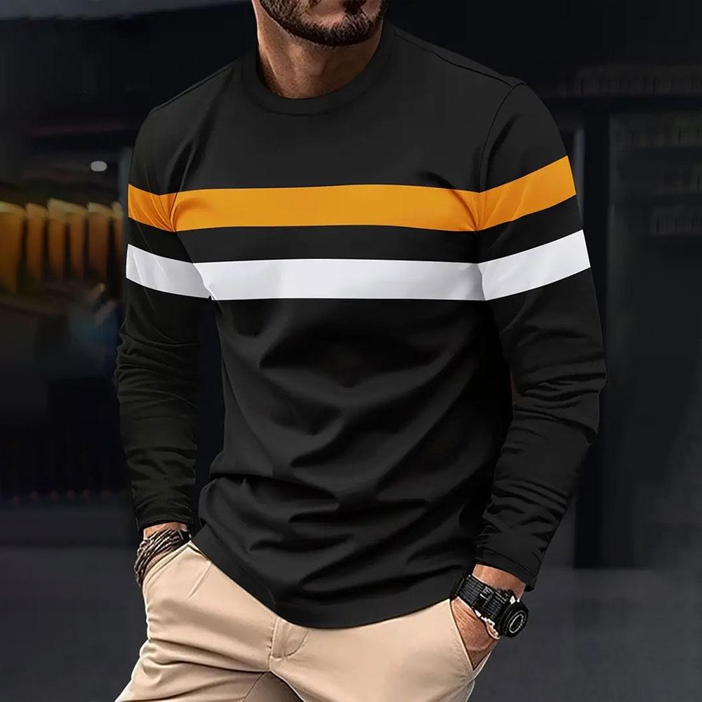 Abbigliamento sportivo casual da uomo a maniche lunghe con scollo rotondo per lo street style