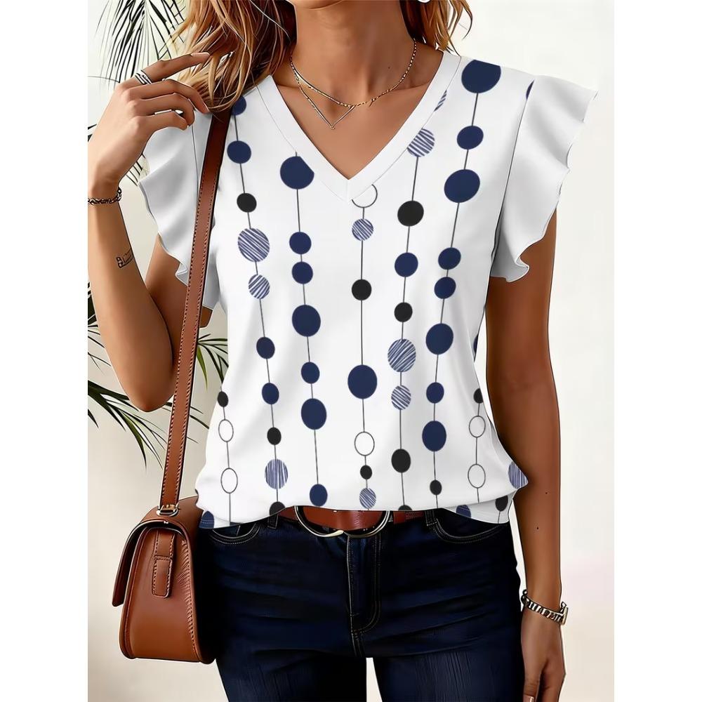 German Flag Print Striped Color-Blocking Design National Celebration Surprise Gift High-Quality Women'S All-Over Print V-Neck Top
