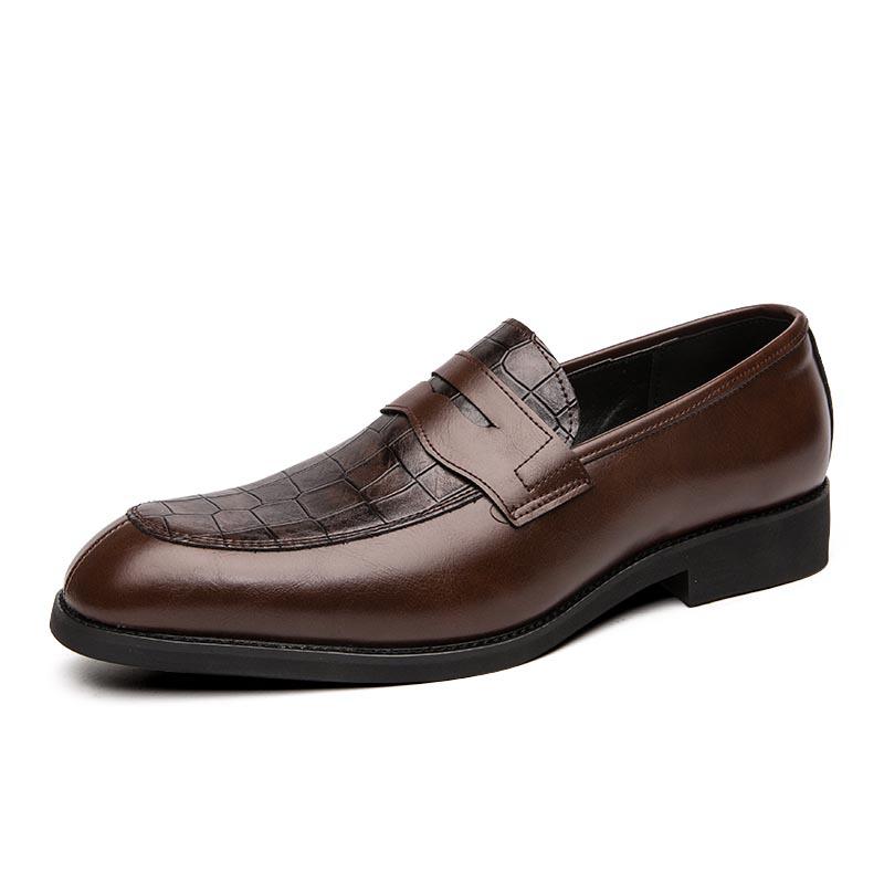 Men s British Style Leather Loafers: Formal  Casual Slip-On Driving Shoes 40