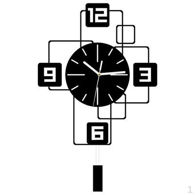 Wall Clock with Swing Pendulum Hanging Easy Read Minimalist Silent No Ticking for Dorm Living