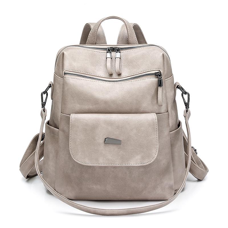 Korean Style Women's Large Capacity PU Backpack
