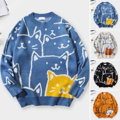 Sweater Japanese Retro Harajuku Pullover Men Tops Oversized Knitwear