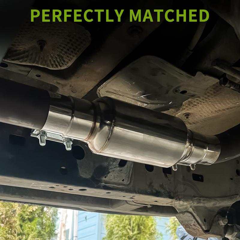 1pcs Universal 2.5" Stainless Steel Exhaust Muffler Resonator Tail Tube Silencer Car Muffler Pipe Exhaust System 12 inch Long