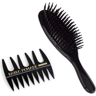 Barbro Pomade Hair Brush & Mesh Comb 2-Piece Set Male Male Scalp Massage