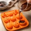 Halloween Silicone - 8 Cavity Pumpkin Shape, Food Grade, Easy Release, Baking for Chocolate Candy Soap