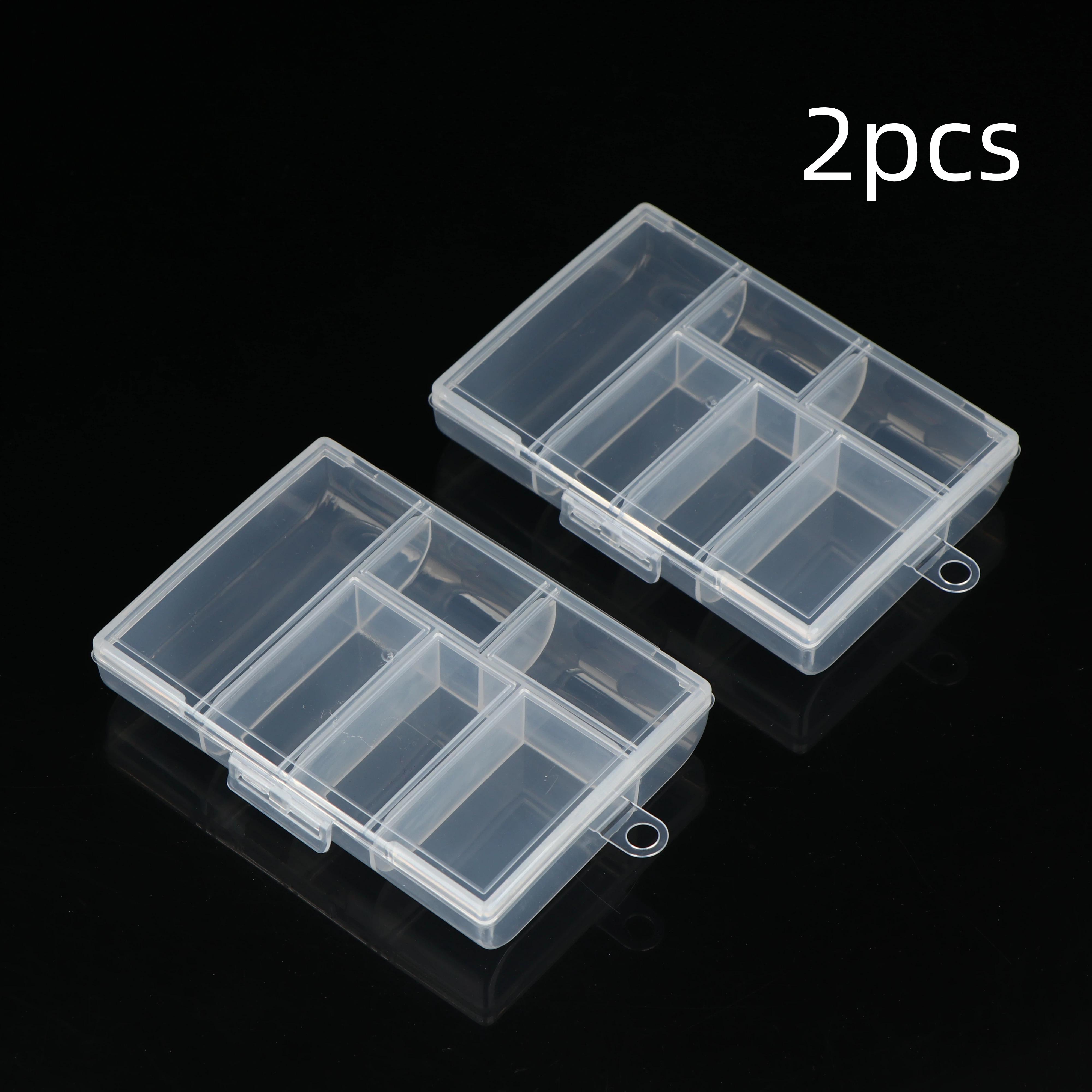 

2Pcs Plastic Jewelry Box 6 Compartment Slot Organizer Storage Beads Container Jewelry Storage Box Rectangle Case 2pcs