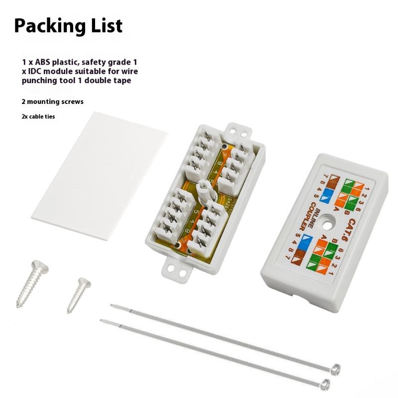 1Pcs Inline Punchdown Krone Coupler Joiner For Cat6/Cat5E Ethernet Network Cables Rj45 Desktop Information Box Junction Box
