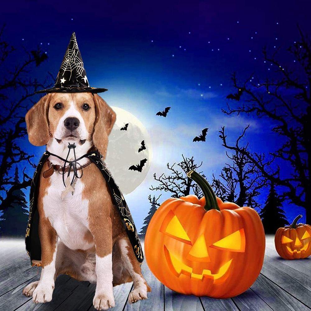 

Soft Halloween Dog Cloak Hat Pumpkin Cats Cosplay Clothes Cosplay Party 1 set
