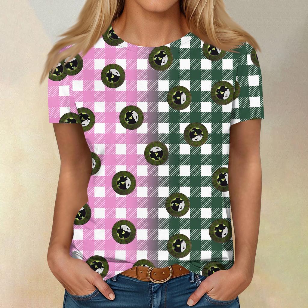 Women's Casual Fashion Cartoon Print Short-Sleeve Top/T-Shirt