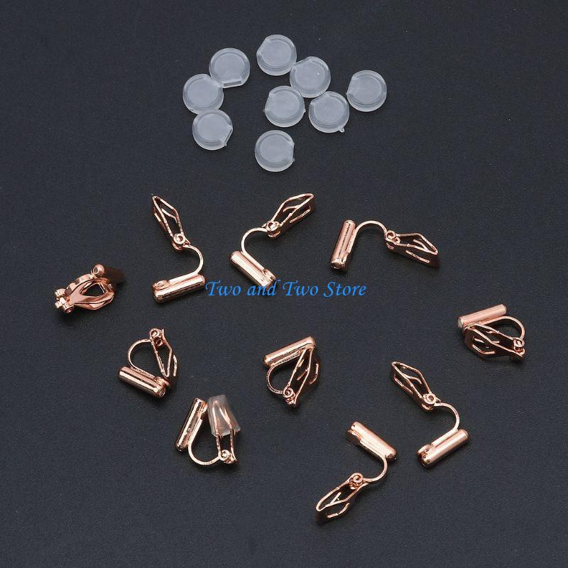 HX6F 20 Pcs Clip-on Earring Converters Turn Pierced Earrings Into No-pierced Earrings