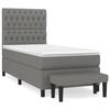 Maison Exclusive - Sommier à lattes de lit avec matelas Gris foncé 90x200 cm Tissu