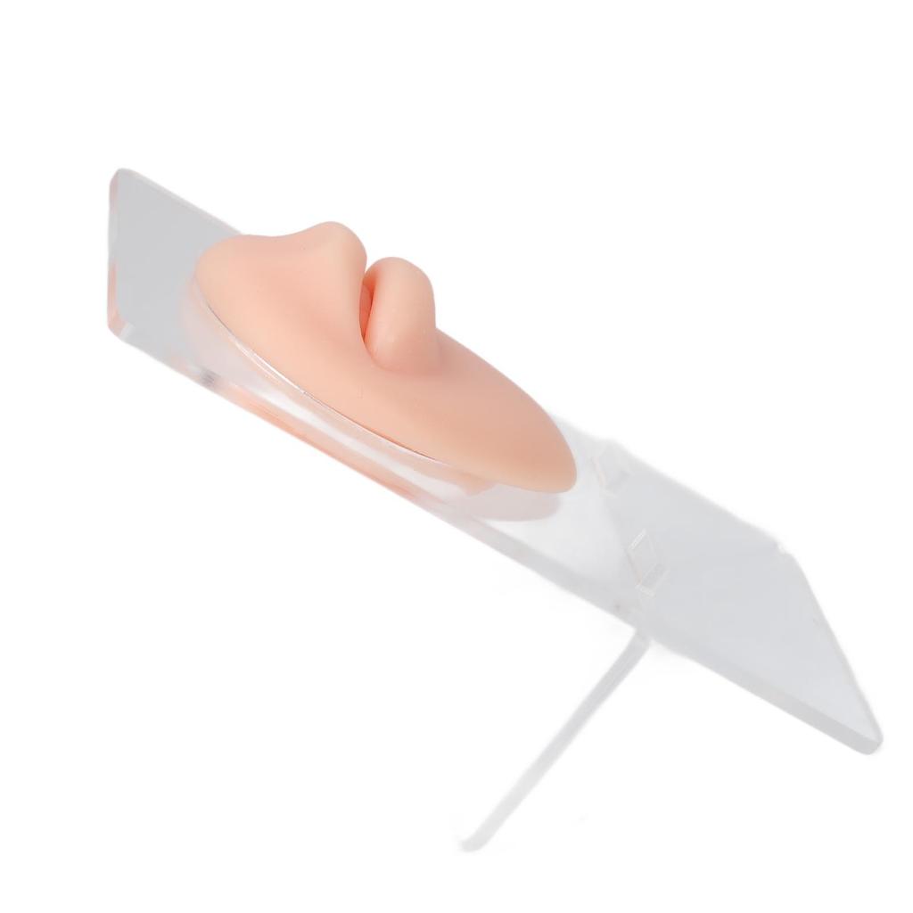 Silicone Lips Model 3D High Simulation Lifelike Elastic Lip Piercing Tattoo Practice Fake Lip Model for Training Light