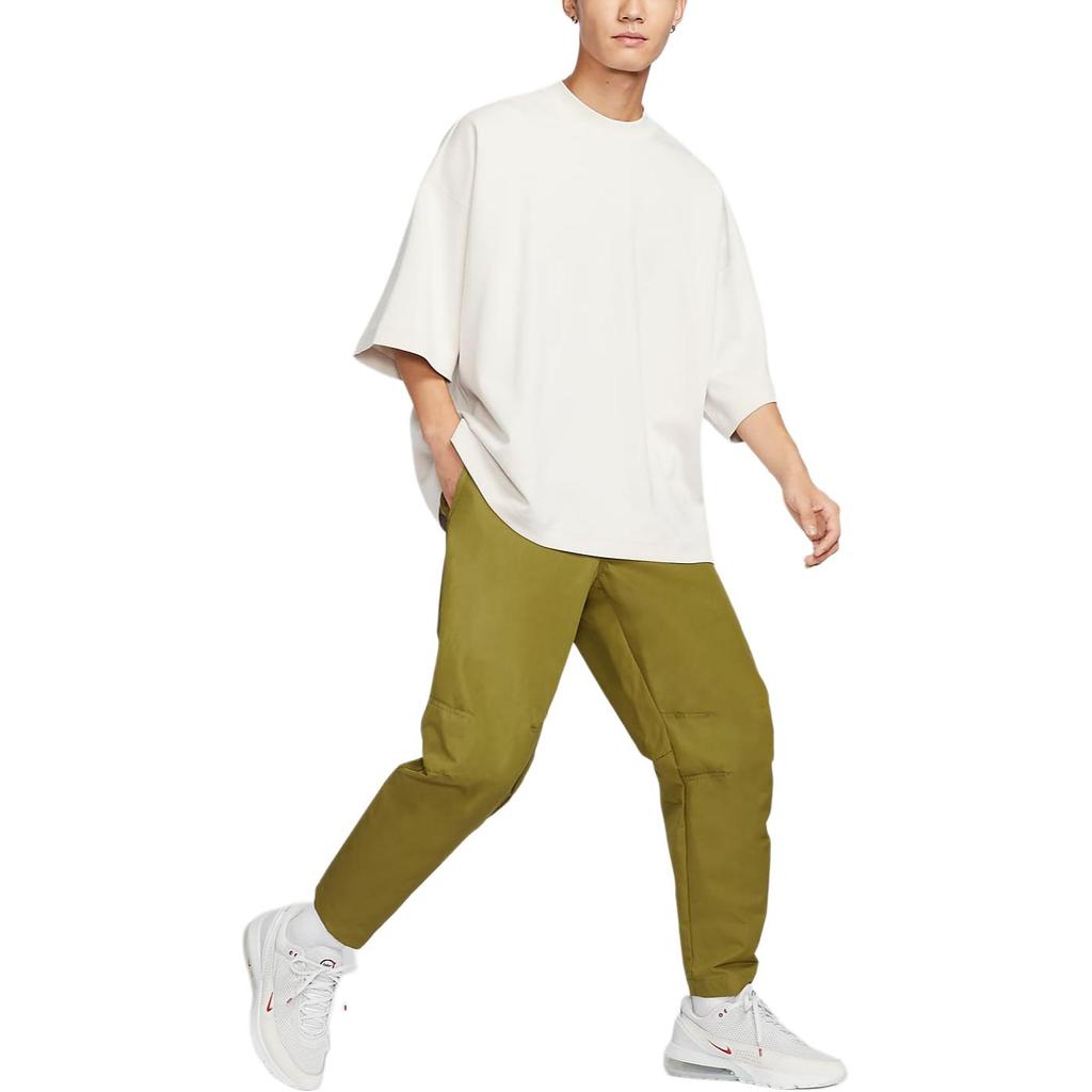 Nike Tech Solid Loose Woven Mid-Rise Zipper Straight Leg Casual Pants Men Bottoms Pacific-Moss FZ0711-307