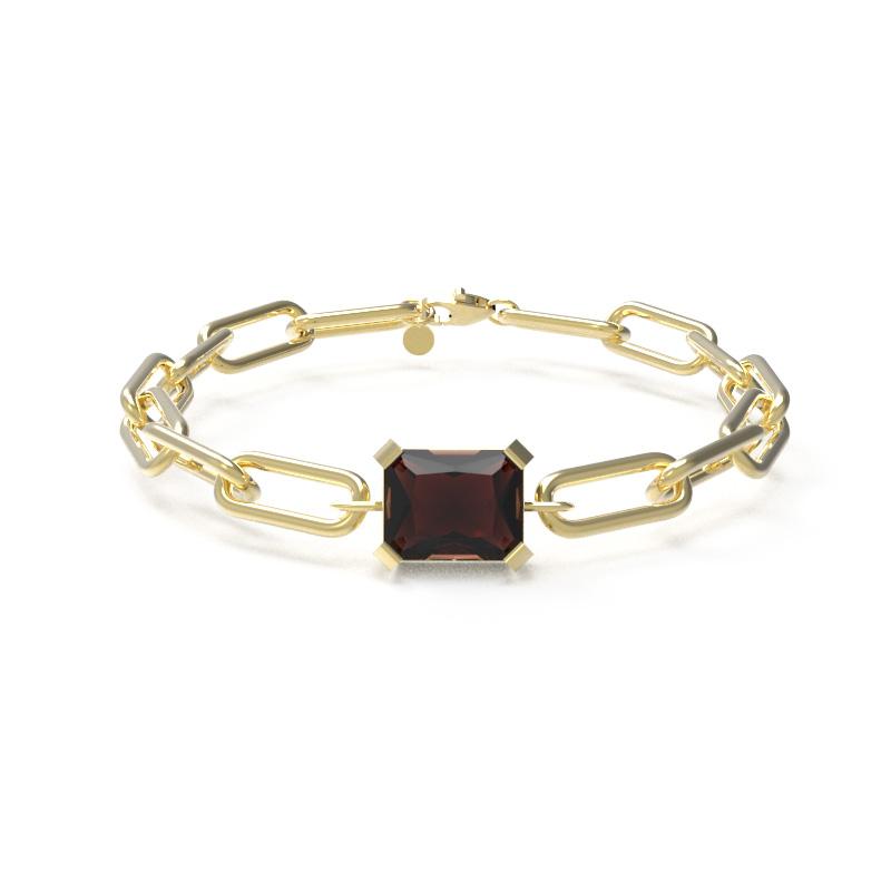Custage Heritage Brown Emel Cut Main Chain Bracelet