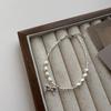 S925 Sterling Silver Bow Broken Silver Bracelet Necklace Sweet Blogger Same Handmade Design Pearl Jewelry