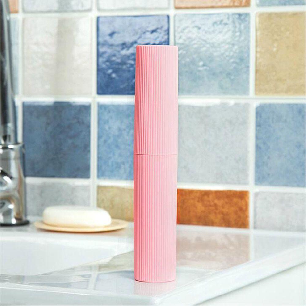 Container Organizer Travel Portable Plastic Storage Box Toothbrush Holder Cylinder Case