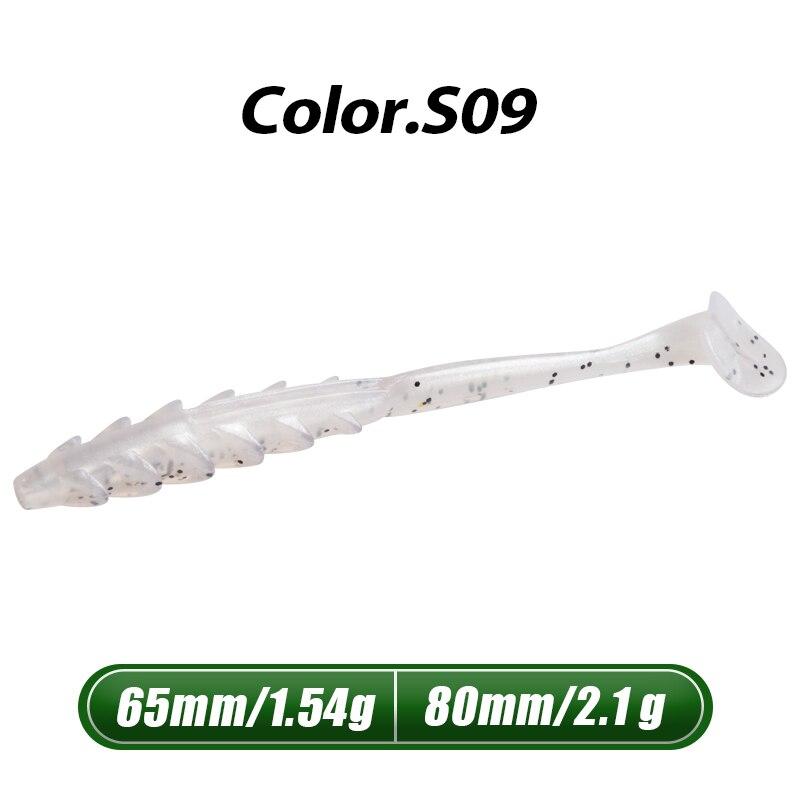 MEREDITH Crazy Shiner II Soft Lure 65 mm 80 mm Rybářská návnada Shad Silikonové návnady T-tail Wobblers Swimbait Umělá polévka leurre