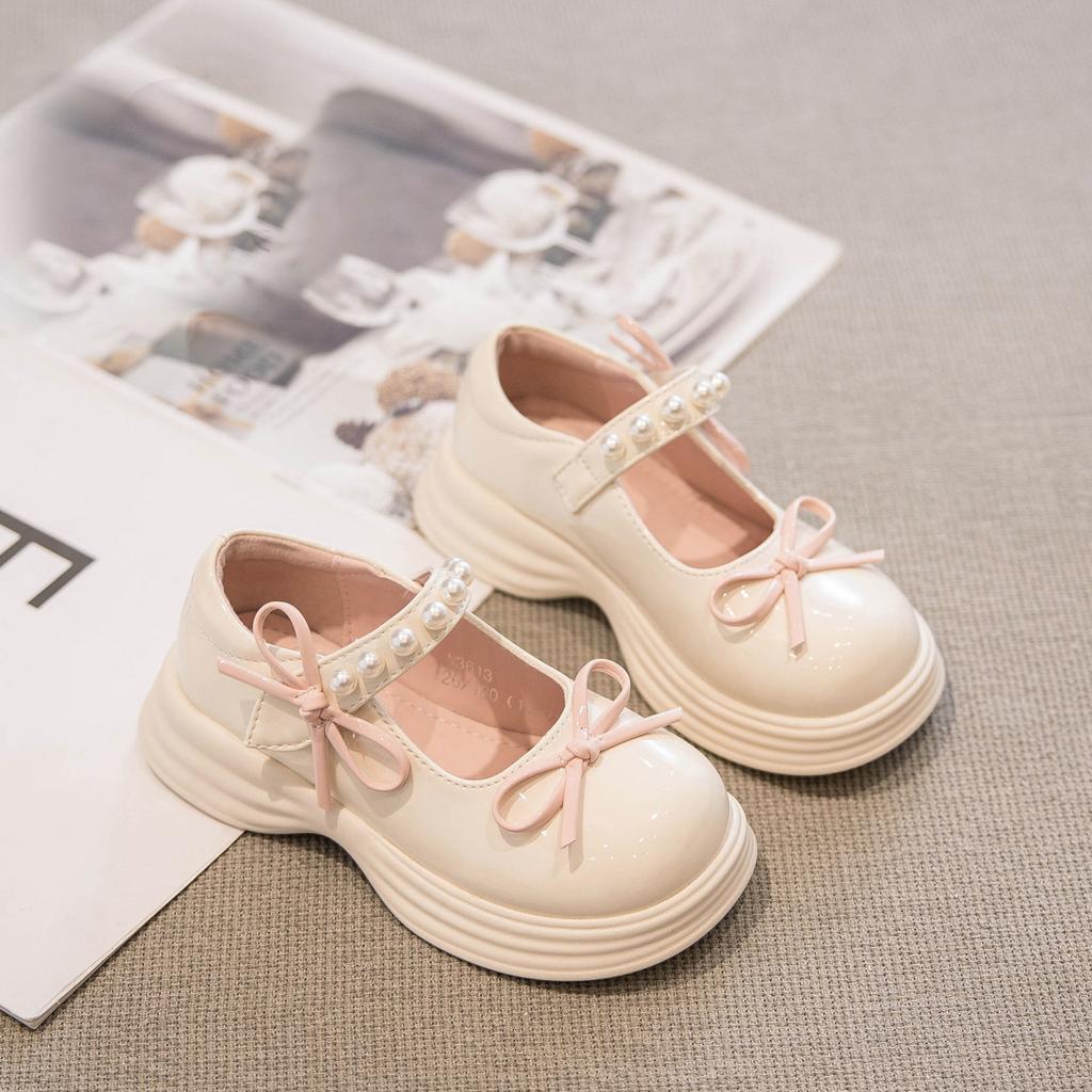 Girls Black Mary Jane Leather Shoes Spring Autumn Princess Casual Flats For Little Kids