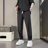Summer new drape trousers men's silky smooth vertical anti-wrinkle casual pants men's straight-leg pants micro-cone versatile long pants