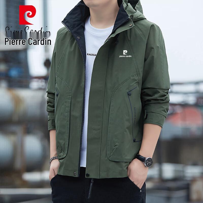 Pierre Cardin Men's Fall Hooded Loose Fit Drop Shoulder Jacket